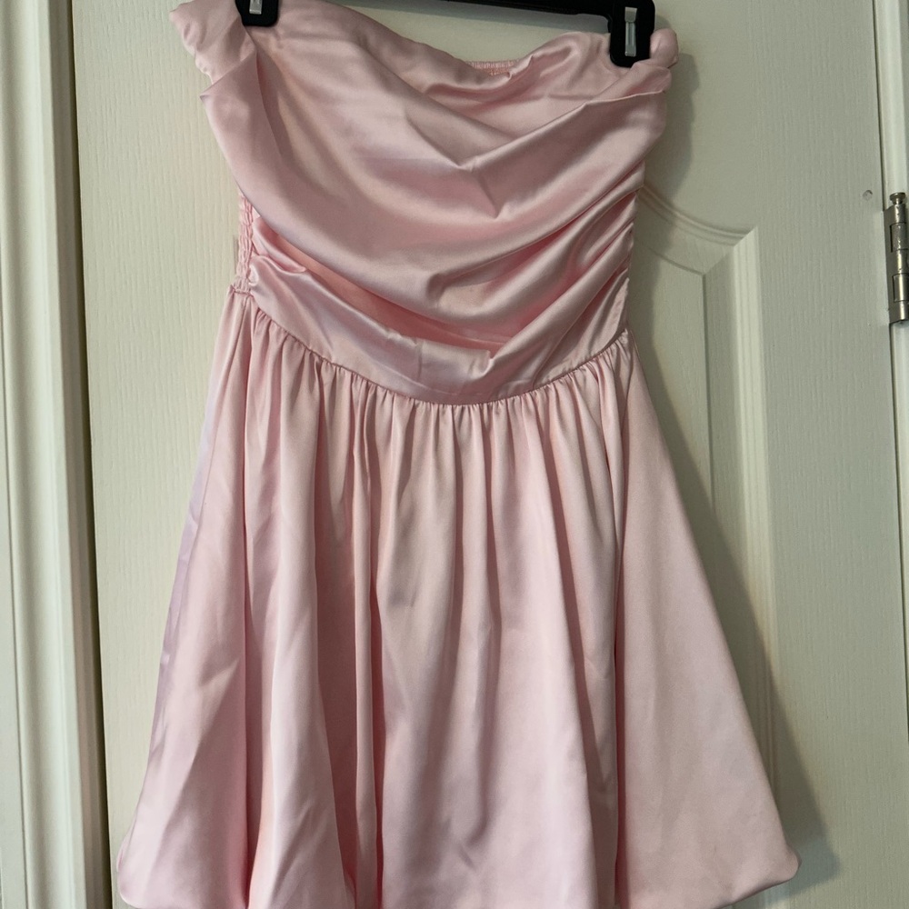 Elegant Pink Strapless Dress